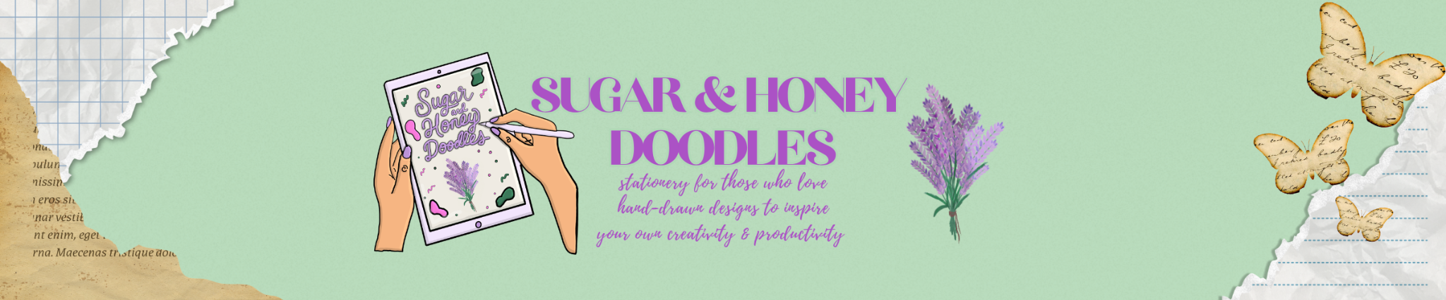 Sugar & Honey Doodles — stationery for those who love hand-drawn designs to inspire creativity and productivity